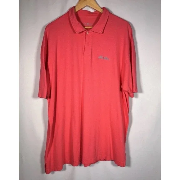 Peter Millar Sea Island Polo Golf Shirt Mens XL Sun Washed Mesh Salmon Embroider - Picture 2 of 6